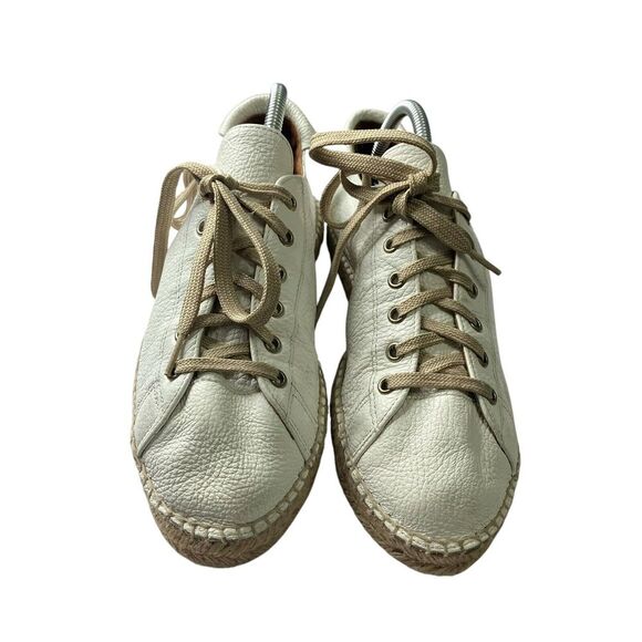 Maypol Espadrille Sneakers White Soft Leather Lace Up Casual Shoes‎ Anthropology - Picture 2 of 10